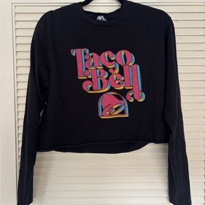 Black Taco Bell long sleeved cropped t-shirt